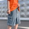 Men's Shorts Summer Men Wide Leg Denim Shorts Big Poets Hippop Baggy BF Fashion Japanese Style Tooling Street Knee Leng Trousers Homme Z0404