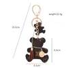 Luxury Plaid Bear Keychain Classic Exquisite Designer Leather Car Keyring Zinc Alloy Unisex Lanyard Gift Jewelry Accessories High Quality