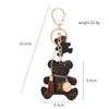 Porte-clés Lanyards Luxe Plaid Bear Porte-clés Classique Exquis Designer Cuir Voiture Porte-clés En Alliage De Zinc Unisexe Lanière Cadeau Bijoux Accessoires 2024NEW