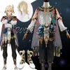 Cosplay Genshin Impact Kaveh Kostüm Anime Cosplay Kleidung Feder Kopfbedeckung Haarnadel Halloween Karneval Party Outfits Perücke Schuhe