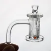Quartz spinner banger set Smoke with Beveled edge and deep carving pattern on the bowl carb cap cone for dab rig water Pipe Bongs Hookahs
