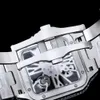 Full Diamond Hollow Out Watch Herr Quartz Movement Watches 39,8 mm med diamantbesatt stålarmband Business Armbandsur Montre de Luxe