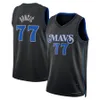 Luka Doncic Kyrie Irving camisetas de baloncesto Dirk Nowitzki Maverick City 77 11 Azul Edición Negra Jersey verde 2023 2024 Williams Hardaway Jr. Kleber