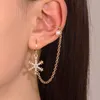 S3839 Modna biżuteria Rhinestone Snow Ear Clip dla kobiet Łańcuch Snowflake Change Ear Mankiet Pojedyncze kolczyki