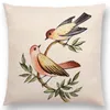 Kussen aquarel mooie vogels bloemen planten kolibrie roos frambozen dille kruidnagel amandelen sofa throw /decoratief