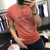 Herren T-Shirts Sommer T-Shirt Designer Personalisierter Trend Mercerisierte Baumwolle Großer V-Buchstabe Diamant Slim Casual Male T-Shirts Kleidung 230404