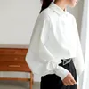 Женские блузкие рубашки женская рубашка для рукава фонаря женская осенняя и зимняя досуга офис женская рубашка сплошной винтажная рубашка женская топ 230404