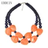 Uddein Bohemian Maxi Necklace Women Double Layer Beads Chain Harts Gem Vintage Statement Choker Necklace Pendant Jewellery Y2007309K