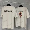 Erkek Tişörtler 21SS Europe Fransa Vetements Sosyal Medya Hiçbir Sosyal Medya Antisosyal Nakış Tshirt Moda Erkek Tişörtleri Kadın Giysileri Günlük Pamuk Tee T230404