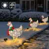 Novelbelysning Courtyard Christmas LED Night Lights Solar Light Outside Garden Decoration Ornament Chicken höna Glödande pastorala kycklingar Lampor P230403