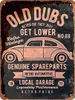 Old Dubs Genuine Spare Parts VW Black Background Vintage Look Metal Sign for Home Coffee Wall Decor 8x12 Inch4564330