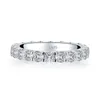 Solitaire Ring Iogou 925 Sterling Silver Full Ring 3,0 mm Ronde bandring voor vrouwen Sona Diamond Wedding Sieraden Luxe ringen 230403