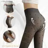 Leggings para mujer 90g Medias translúcidas atractivas Mujeres Leggings elásticos altos Medias de efecto de piel 2023 Y2K Leggings con estampado elegante Pantalones de calcetín femenino T231104