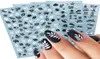 Mix White Black 3D Nail Decals Nail Art Stickers Lime Gold Leaf Letters Sliders Wraps Summer Design Decorations9385620