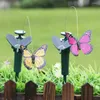 Trädgårdsdekorationer prydnad solenergi flygande fladdrande falska fjärilsgård stav dekor