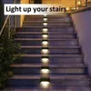 Novelbelysning Solar Deck Lights 12 Pack Outdoor Step Lights Waterproof LED Solar Lights For Rail Trairs Steg Fence Yard Patio och Pathway P230403