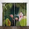 Cortina tropical Floresta tropical Planta em casa Blackout Cortains Room Quarto Decorativo 2pcs/Set Cortinas