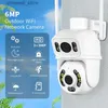 Bebek Monitörler 6MP 1296P ICSEE Uygulaması Çift Lens Çift Ekran PTZ IP Kubbe Kamera AI İnsaniid Algılama Tam Renk CCTV İntercom Bebek Monitörü Q231104