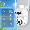 Baby Monitors 6MP 1296P ICsee APP Double lentille Double écran PTZ IP dôme caméra AI détection humanoïde couleur CCTV interphone bébé moniteur Q231104