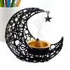 Candle Holders Tealight Holder Eid Moon Shaped Collectible Tea Light Stand Votive Candlestick For Dining