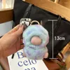 Keychains Cow Animal Furry Real Rex Fur Keychain Söt färgglada Leopard Fluffy Monster Women Key Ring Bag Charm