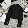 여자 재킷 디자이너 2023 가을/겨울 뉴 N Nanyou Gaoding 작은 향기로운 풍력 사슬 디자인 슈트 칼라 짧은 모직 코트 여성 dh6w
