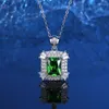 Kettingen S925 Sterling Silver High Carbon Diamond Flower Cut Green Gem ketting Hanger Dames Luxe sieraden Gratis levering