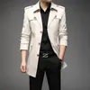 Мужские траншеи Coats Nieuwe Lente Mannen Geul Mode Engeland Stijl Lange Trenchcoats Мужские.