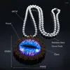 Pendentif Colliers Turquie Blue Eye Bois Pour Femmes Hommes En Acier Inoxydable Argent Couleur Islam Yeux Chaîne Bijoux Bijoux Homme N5173S06