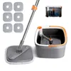 Mop Secchio mop rotante con fibra ultrafine non estrusa Mop rotante 360 utilizzato per la pulizia dei pavimenti domestici e utensili multifunzionali per mop in cucina 230404