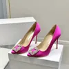 2023 Diseñador Tacones altos Señora Mujer Sandalias Triángulo Mitón Tacón Punta puntiaguda Zapatos Bombas Vestido Zapato Tacón alto Negocios Slingback Zapatillas Verano Diapositivas de goma