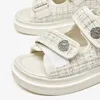 Sandaler Beautoday Platform Sandaler Kvinnor Gitter Rund tå Hook Loop Plaid Tyg Summer Casual Ladies Outdoor Shoes Handmade 38161 230403