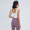 LU LU Yoga-Sport-BHs, figurbetont für Workout, Fiess Ll BH-Oberteil, Push-Up, nahtlos, Sport-Tanktop, Unterwäsche, Laufen, Fitnessstudio, Schwarz DW