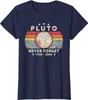Mens Tshirts T Men Summer Tops TEE TEE TEE MANE Never Glöm Pluto Retro Style Funny Space Science T 230404