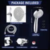 Bathroom Shower Sets Rainfall Head Combo 8 Inch Rain Showerhead Hose Bracket 3-Way Splitter Polished Chrome High Pressure Handheld