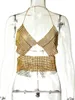 Tanks pour femmes 2023 Top pour femmes Gold Mesh Diamond Chain Sexy Nightclub Vest