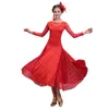 Stage Wear Modern Ballroom Dresses Competition Lace Dance Costumes Practice Dress For Women