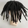 Indyjskie dziewicze włosy włosy nr 1 Jet Black Dreadlocks 8x9.5 Toupee Pełna jednostka PU dla czarnych mężczyzn