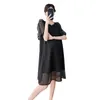 Moderskapsklänningar 8673# Summer Korean Fashion Maternity Dress Chic Ins Quality Light Clothes For Pregnant Women Ruffle Elegant Precignality Clothing 230428