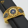 Bangle XUHUANG African Vintage Royal Luxury Cuff Bangles For Women Wedding Party Zircon Crystal Dubai Gold Plated Jewelry Gifts