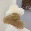 Autumn Winter Fluffy Hair Clips Imitation Rabbit Fur Ponytail Hairpin Solid Color Plush Clamps Women Hair Accessories