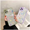 Cell Phone Cases Flower Printing For 12 11 Pro Max Xs Xr 8 7 6 Plus Se 2 Lens Protection Shockproof Case Er Drop Delivery Phones Acce Dhzbv