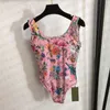 Blumendruck-Bodysuit-Badebekleidung Designer-Badeanzüge für Frauen Sexy gepolsterte einteilige Badeanzüge Sommer-Strandkleidung