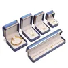 Boîtes à bijoux Boîte à bijoux en cuir PU Collier Bague Organisateur de stockage Bracelet Pendentif Cas Titulaire de voyage pour proposition d'anniversaire de mariage Dhmeq