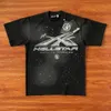 Hellstar Brain American fashion print High Street vintage gola redonda algodão manga curta camiseta unissex algodão tops masculino vintage camisetas verão solto camiseta rock SMLXL