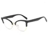 Sunglasses 7 Colors Cat Eye Design Women Eyepiece Female Anti Blue Light Glasses PC Semi-Frame Eyewear Eyeglasses Clear Lens