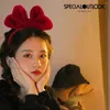 Party Favor Christmas Red Velvet Bow Headdress Headband Female Hairpin