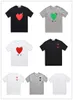 Desiger Hommes T-shirts Coton Respirant cdg Femmes t-shirts Commes Des Broderie Double Coeur Hommes T-shirts Imprimer Coeur avec Abeille Chemise Manches Blanc Été Tenue Décontractée