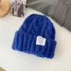 Berets Beanie Hut Für Frauen Männer Winter Gestrickte Herbst Skullies Unisex Damen Warme Bonnet Cap Koreanische Schwarz Rot Bonnets