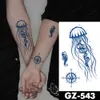 5 STÜCK Temporäre Tattoos Semipermanente Wasserdicht Temporäre Tätowierung Aufkleber Linie Blume Text Genipin Kräuterblätter Saft Dauerhafte Tinte Gefälschte Schulter Tatoo Z0403